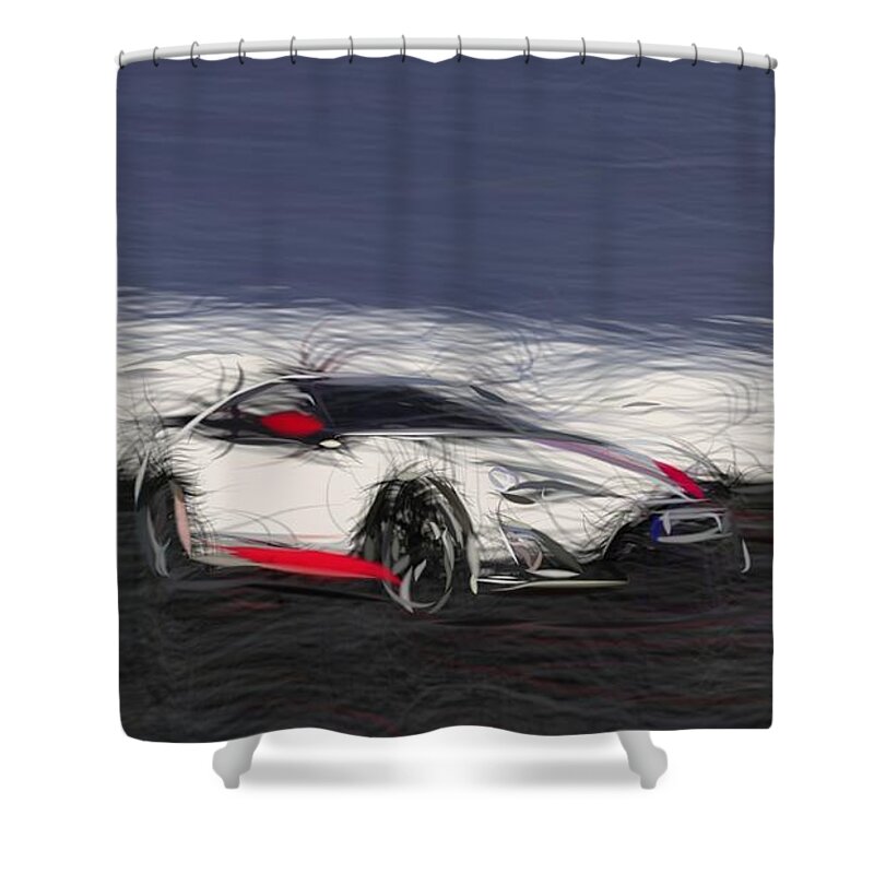 Toyota Shower Curtain featuring the digital art Toyota GT86 Cup Edition Drawing #6 by CarsToon Concept