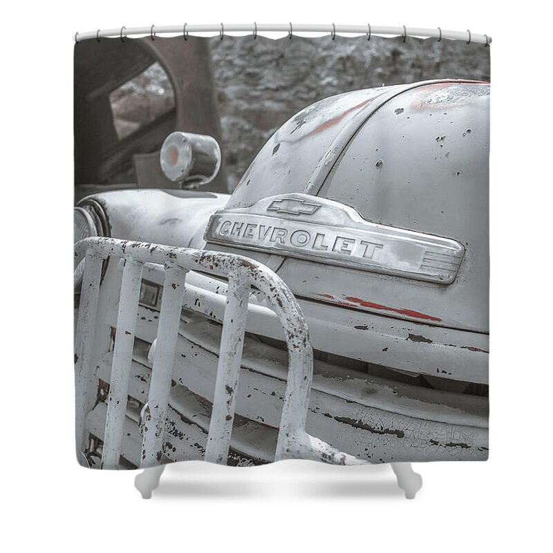 Chevy Shower Curtain featuring the photograph 53 Wrecker by Darrell Foster