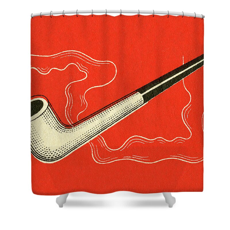 Bad Habit Shower Curtain featuring the drawing Pipe #6 by CSA Images
