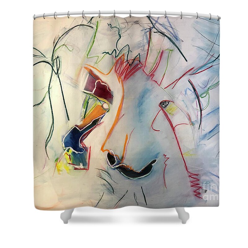 Abstract Painting Shower Curtain featuring the painting Untitled #4 by Jeff Barrett