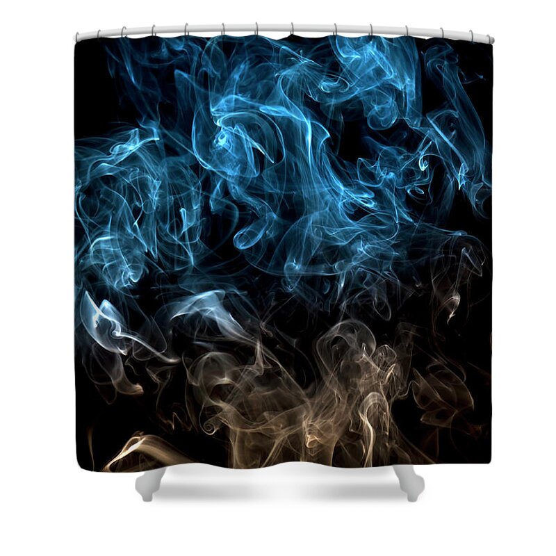 Curve Shower Curtain featuring the photograph Blue, Creative Abstract Vitality Impact #7 by Tttuna