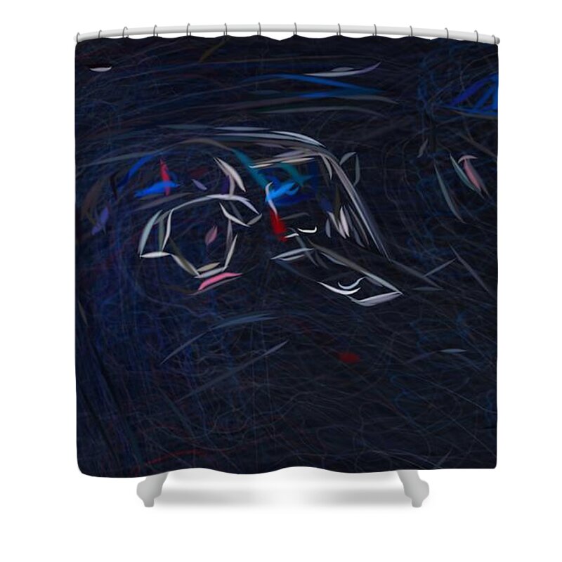 Chevrolet Shower Curtain featuring the digital art Chevrolet Corvette Z06 Drawing #8 by CarsToon Concept