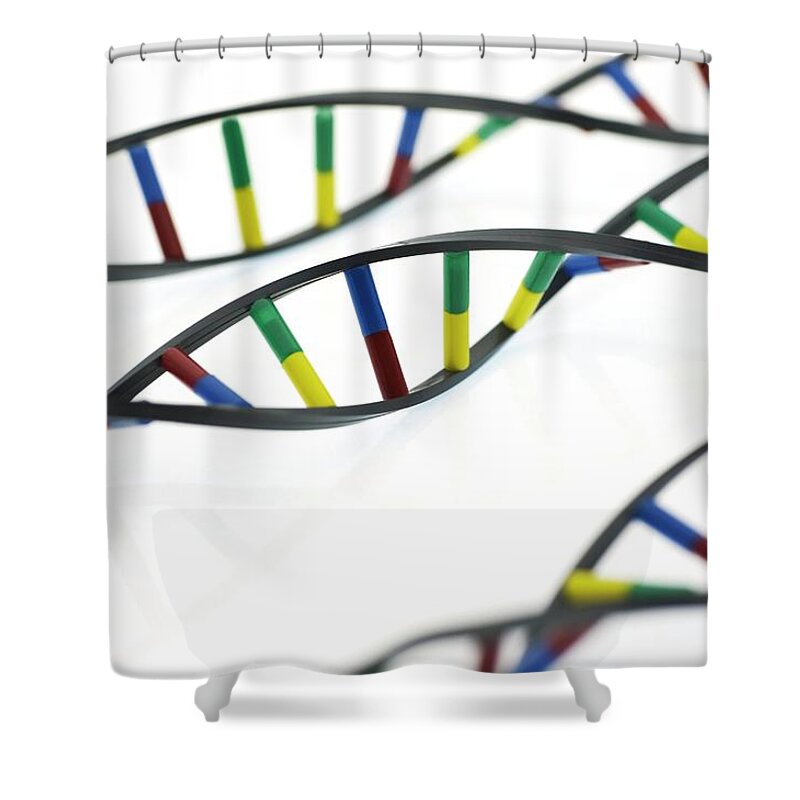 Education Shower Curtain featuring the photograph Dna Molecules #7 by Lawrence Lawry