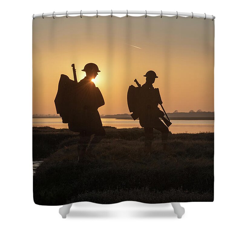 East Mersea Shower Curtain featuring the photograph Mersea Island silhouettes #7 by Gary Eason