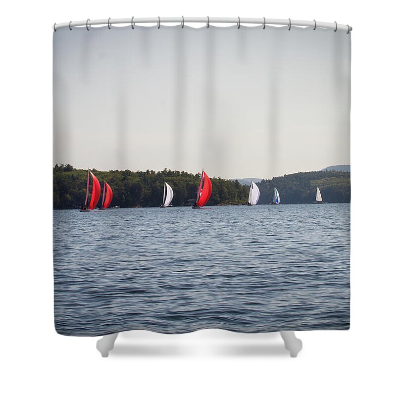 Sailing Shower Curtain featuring the photograph 2019 J80 North American Championships #71 by Benjamin Dahl