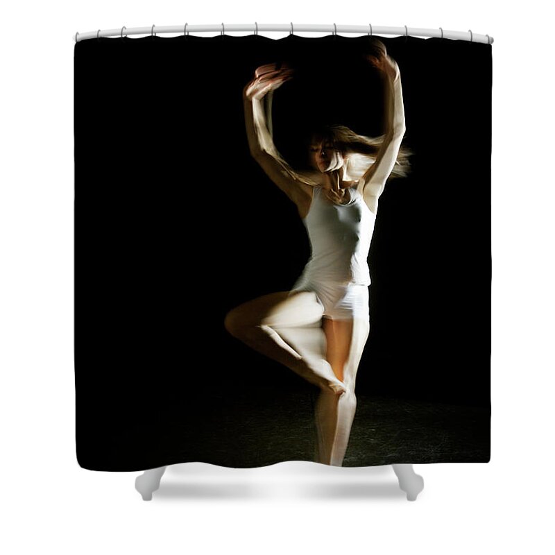 Expertise Shower Curtain featuring the photograph Ballet And Contemporary Dancers #8 by John Rensten