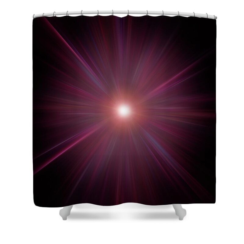Concepts & Topics Shower Curtain featuring the digital art Big Bang, Conceptual Artwork #8 by Laguna Design