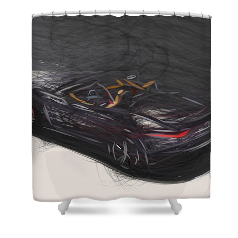 Jaguar Shower Curtain featuring the digital art Jaguar F Type SVR Convertible Drawing #9 by CarsToon Concept
