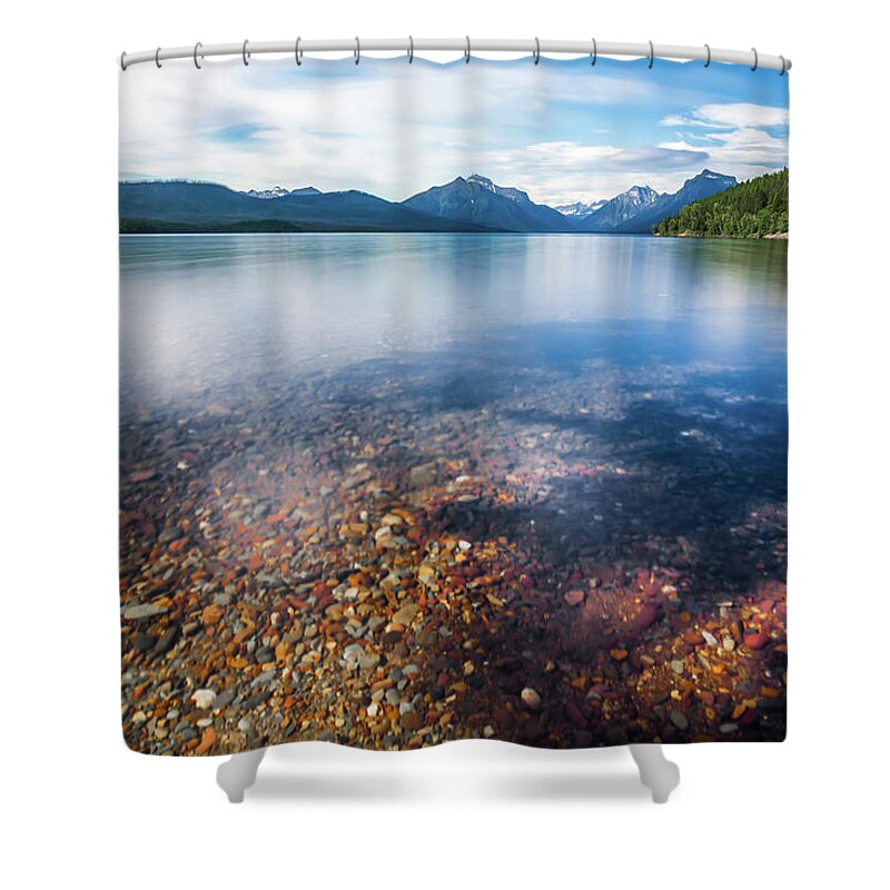 Park Shower Curtain featuring the photograph Lake McDonald Glacier National Park #8 by Alex Grichenko