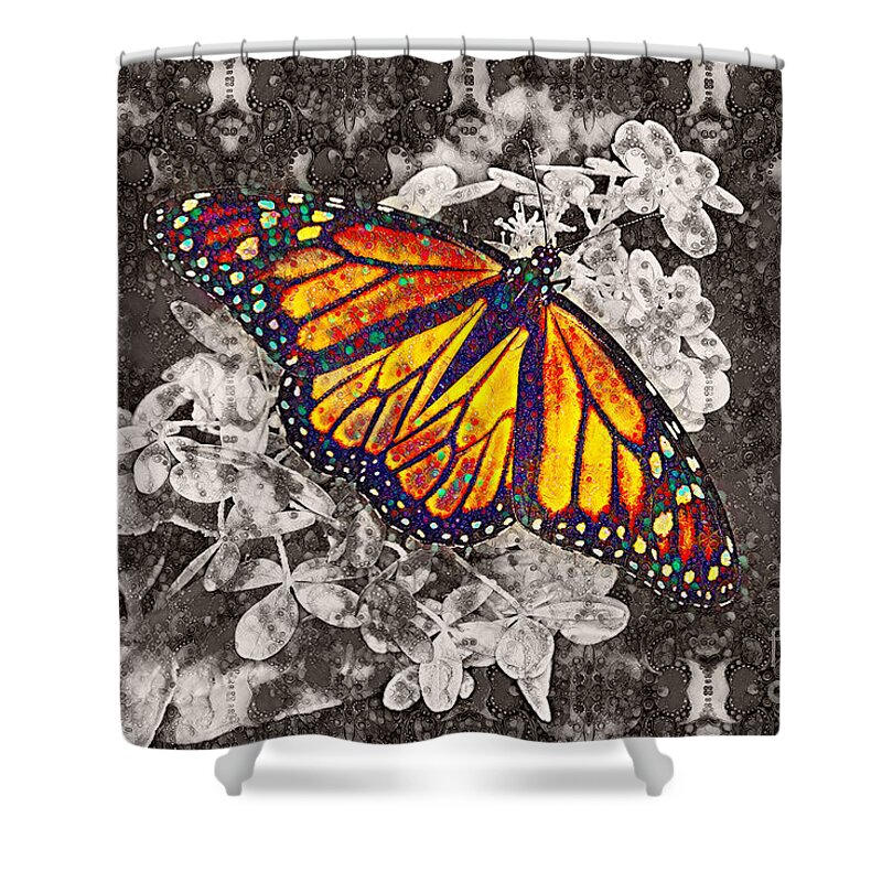 Butterfly Shower Curtain featuring the photograph Monarch Butterfly #8 by Lila Fisher-Wenzel