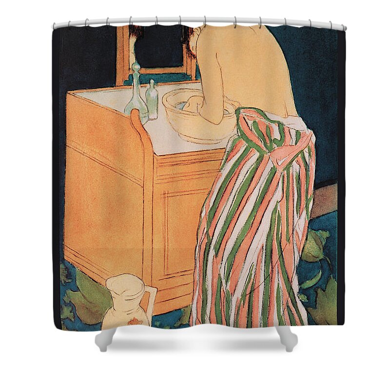Bathing Shower Curtain featuring the painting Woman Bathing #8 by Mary Cassatt