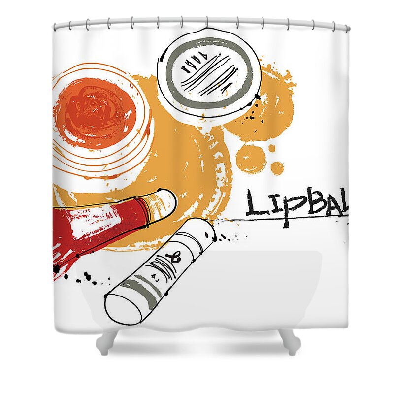White Background Shower Curtain featuring the digital art Cosmetics #9 by Eastnine Inc.