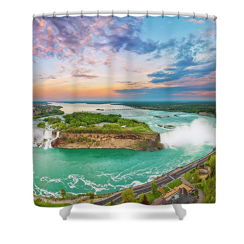 Estock Shower Curtain featuring the digital art Niagara Falls #9 by Pietro Canali