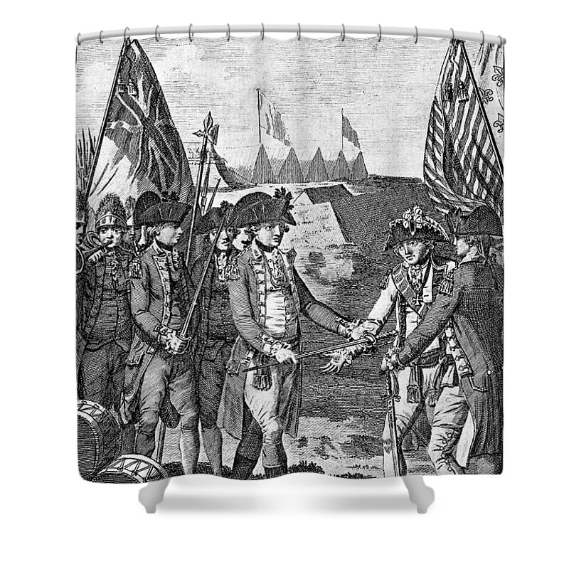 1781 Shower Curtain featuring the drawing Yorktown Surrender, 1781 #9 by Granger