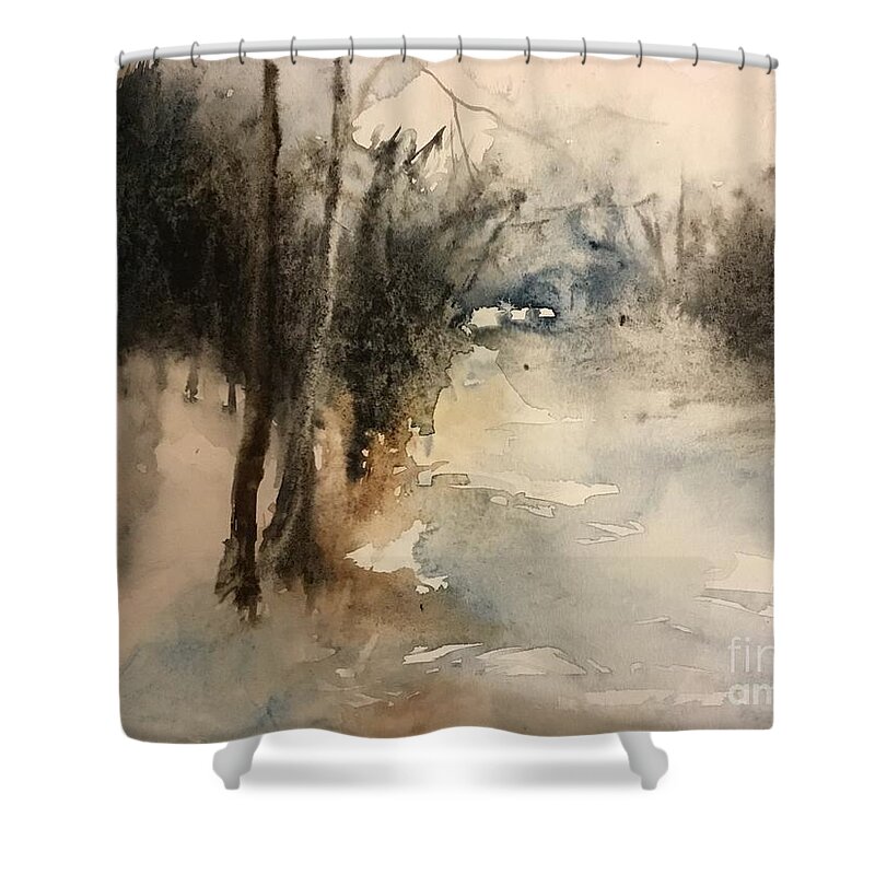 96209 Shower Curtain featuring the painting 96209 by Han in Huang wong