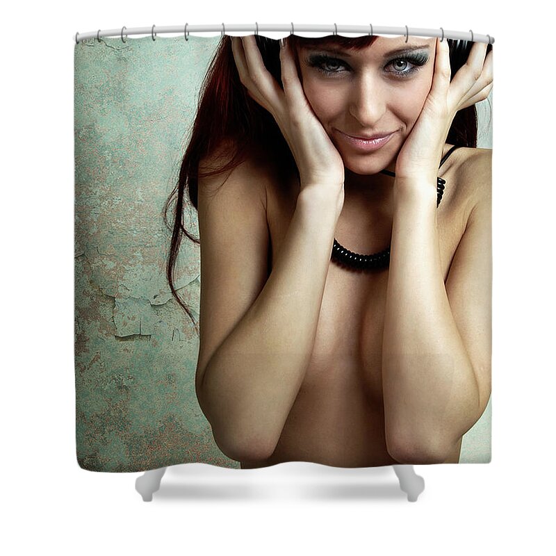 Woman Shower Curtain featuring the photograph A Beauty by Kosei Chiba