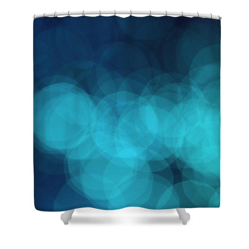Funky Shower Curtain featuring the photograph A Blue Defocused Background Design by Macroworld