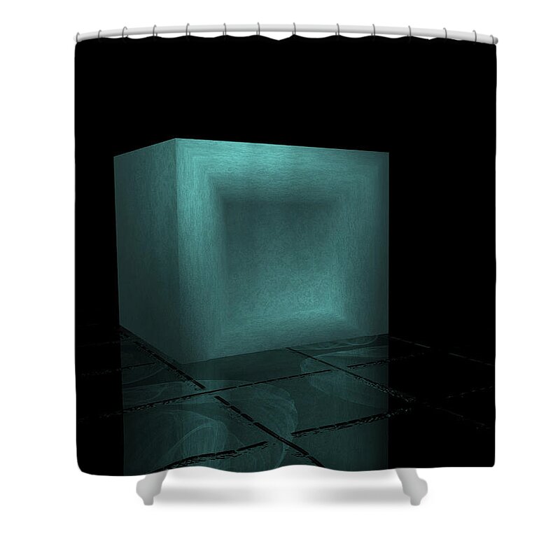 Box Shower Curtain featuring the digital art A Box Alone by Bernie Sirelson