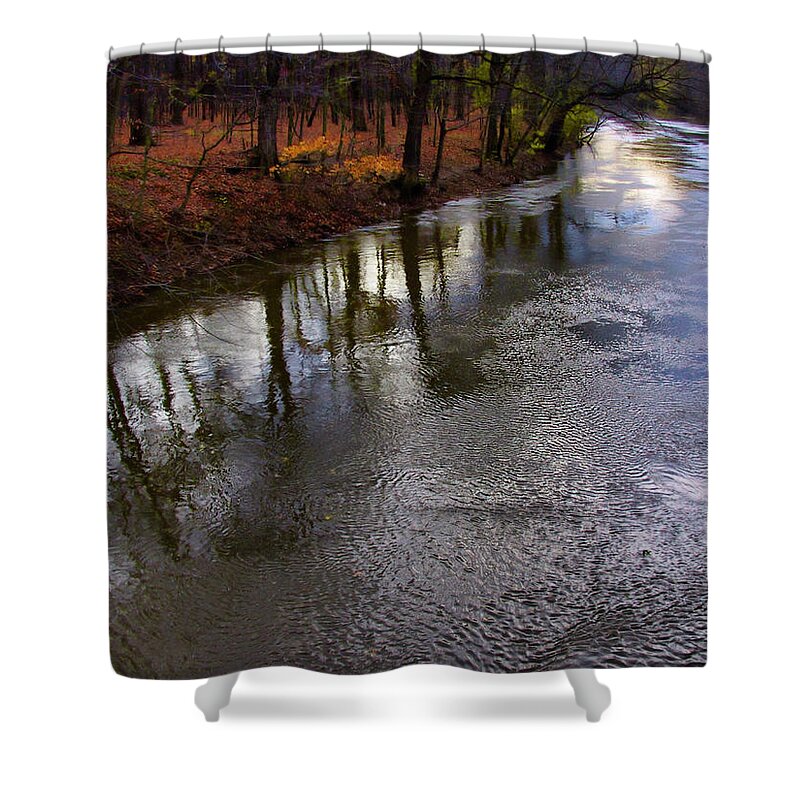 River Shower Curtain featuring the photograph A Fall Memory by John Hansen