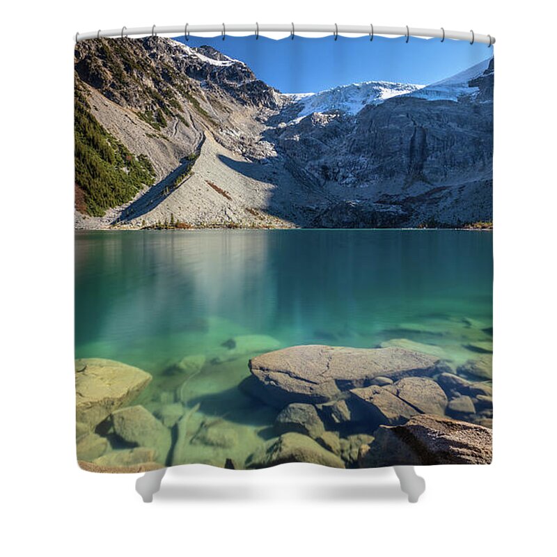 Lake Shower Curtain featuring the photograph A Gem in the Mountains by Pierre Leclerc Photography
