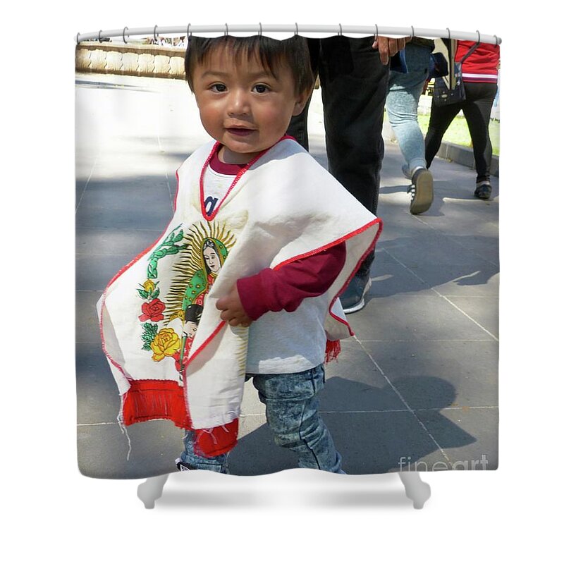 Mexican Child Shower Curtain featuring the photograph A Little Love by Rosanne Licciardi