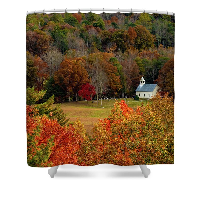 Church Shower Curtain featuring the photograph A Rich View by Marcy Wielfaert