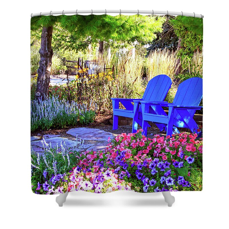 Adirondack Shower Curtain featuring the photograph A Royal Garden by Dawn Richards