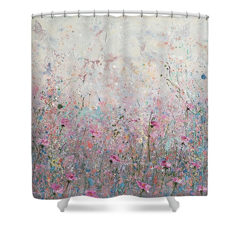 Acrylic Shower Curtain featuring the painting A Smile As Sweet by Brenda O'Quin