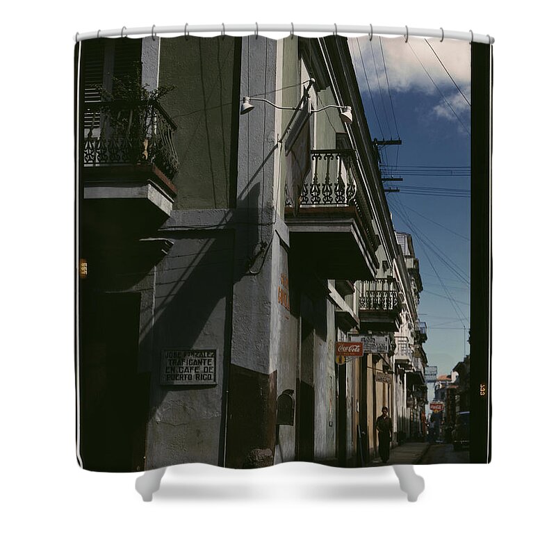 Puerto Shower Curtain featuring the painting A Street in San Juan by Delano, Jack