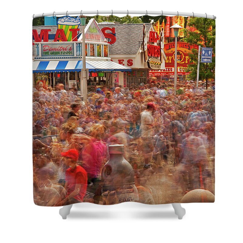Crowd Shower Curtain featuring the photograph A Tusamni Of People Pack The Grounds At by Layne Kennedy