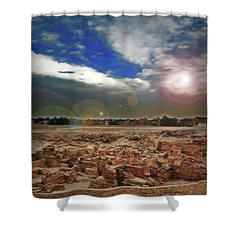 Built Structure Shower Curtain featuring the photograph A View From Bahrain Fort by Copyright© Sniperamatz / Raffy Jaravata Dulay Image