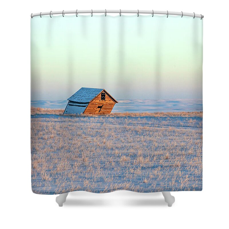 Leaning Shower Curtain featuring the photograph A Winter's Lean by Todd Klassy