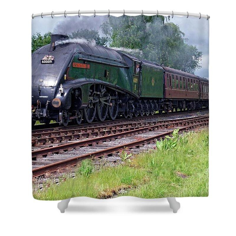Steam Shower Curtain featuring the photograph A4 Pacific 60009 Union Of South Africa by David Birchall
