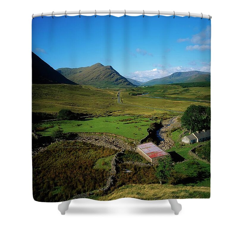 Scenics Shower Curtain featuring the photograph Abandoned Farm, Co Mayo, Ireland by The Irish Image Collection / Design Pics