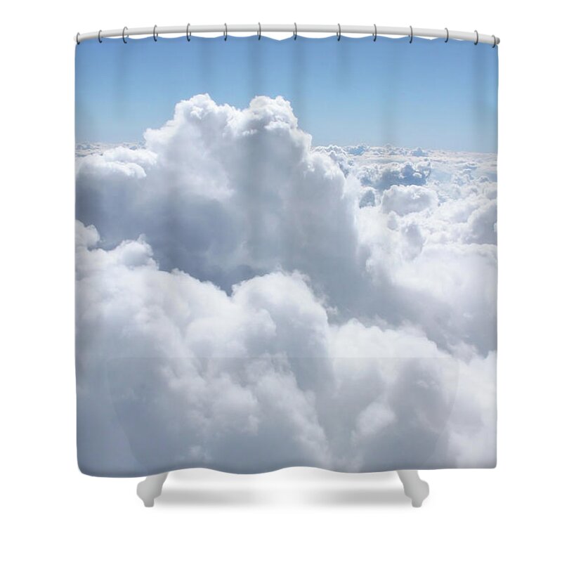 Clear Sky Shower Curtain featuring the photograph Above The Clouds by Thedman