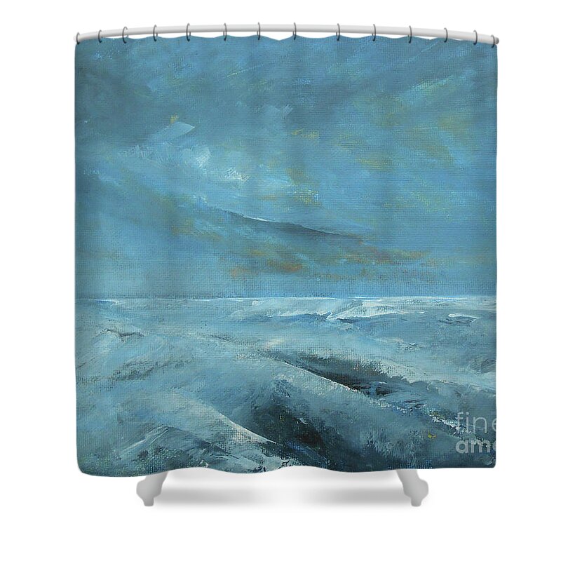 Abstract Shower Curtain featuring the painting Absorbed by Jane See