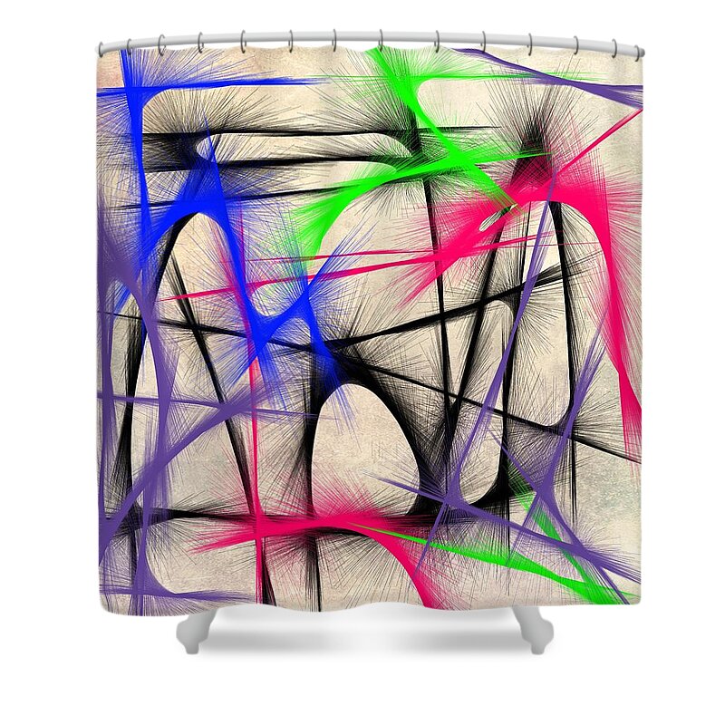 Painting Shower Curtain featuring the painting Abstract 901 by Marian Lonzetta