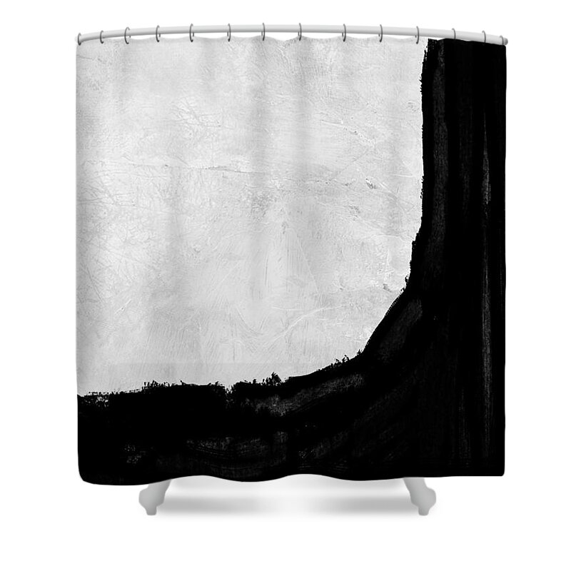 Black And White Shower Curtain featuring the painting Abstract Black and White No.70 by Naxart Studio