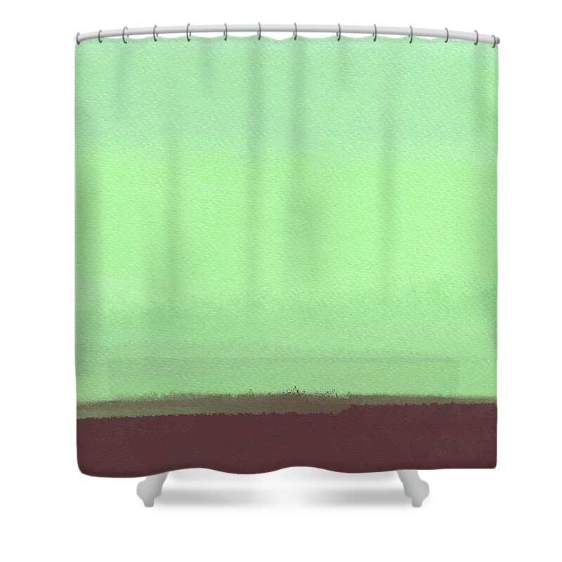 Landscape Shower Curtain featuring the painting Abstract Lime Green Watercolor by Naxart Studio