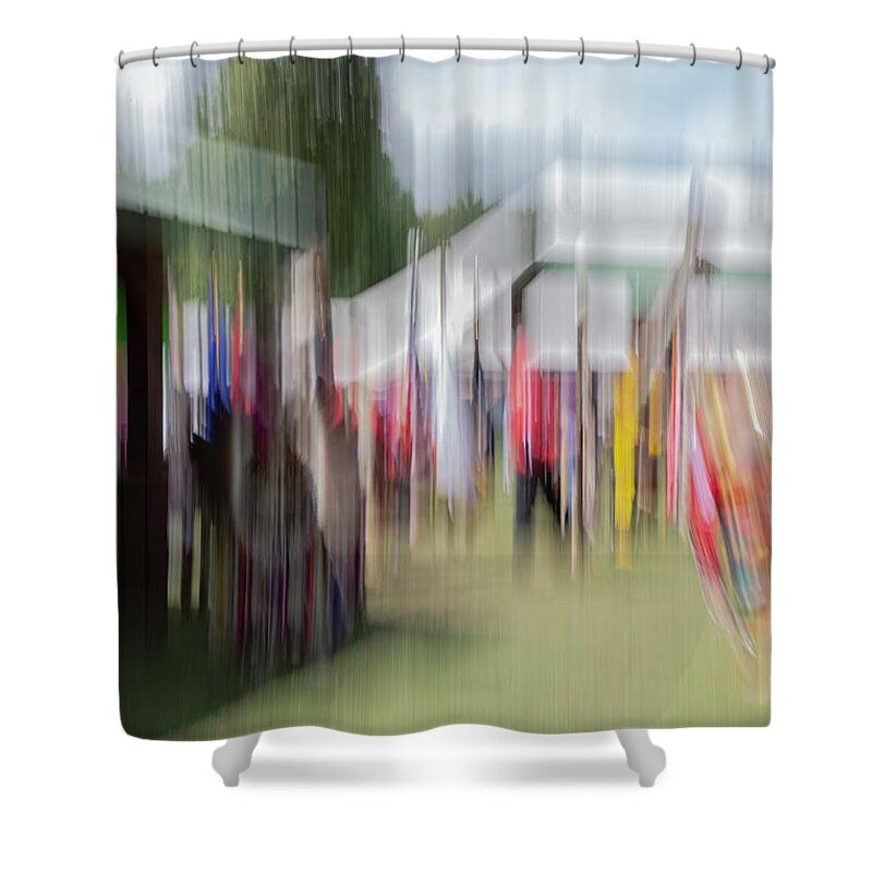 2019 Mohican Pow Wow Shower Curtain featuring the photograph Abstract of The Pow Wow 2019 by Thomas Young