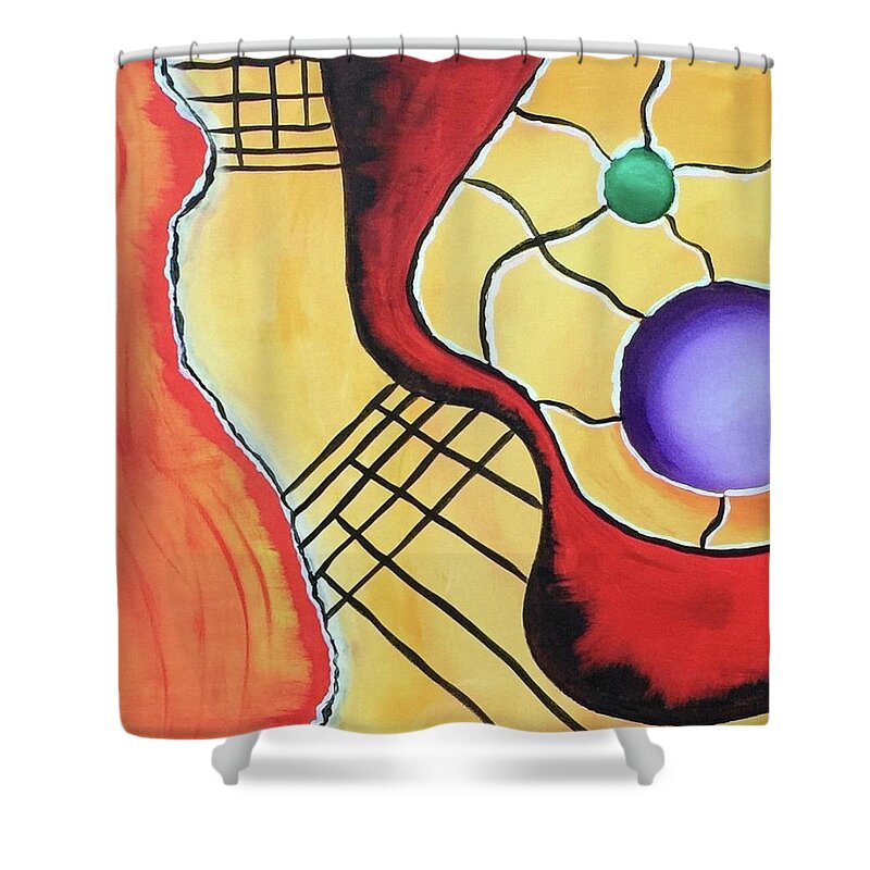 Acrylic Shower Curtain featuring the painting Abstract Orange by Patricia Piotrak