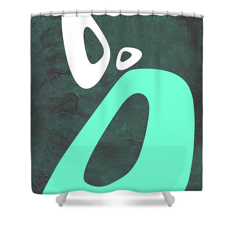 Abstract Shower Curtain featuring the painting Abstract Oval Shape IV by Naxart Studio