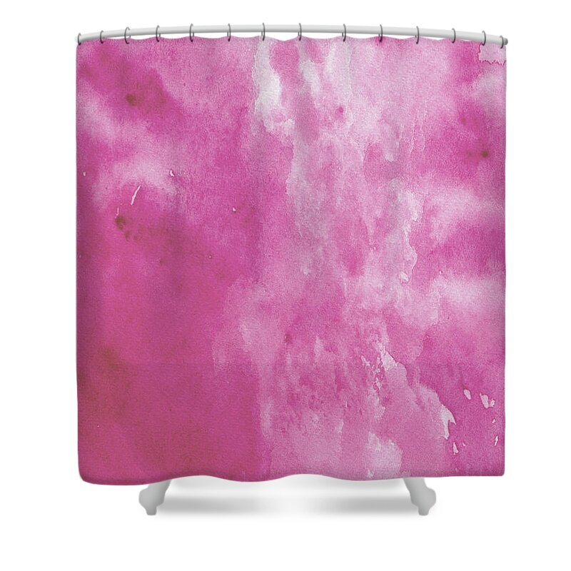 Landscape Shower Curtain featuring the painting Abstract Pink Watercolor by Naxart Studio