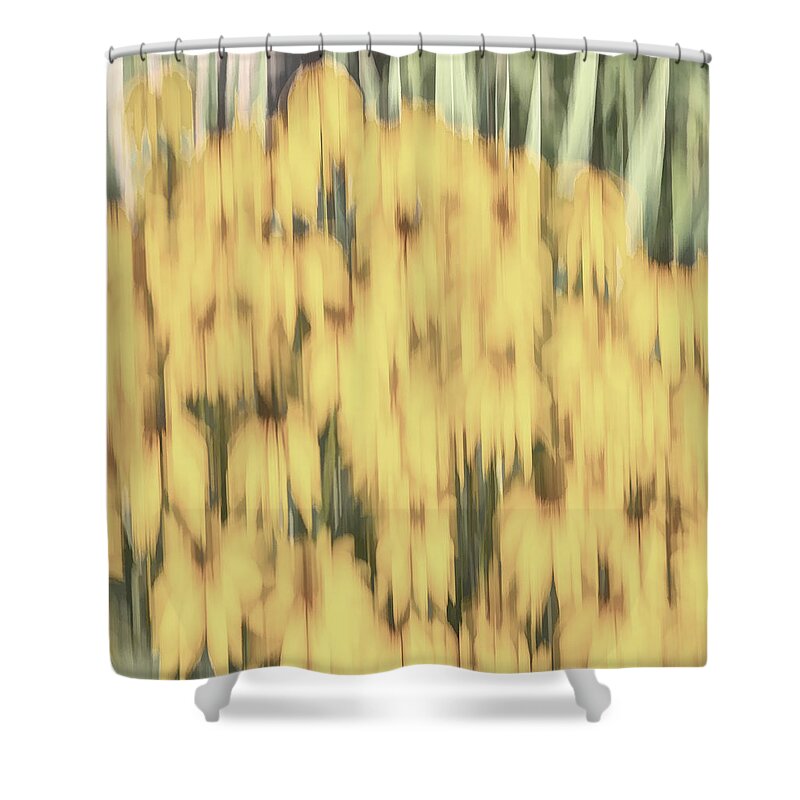 Sunflowers Shower Curtain featuring the photograph Abstract Rudbeckia 2018-2 by Thomas Young