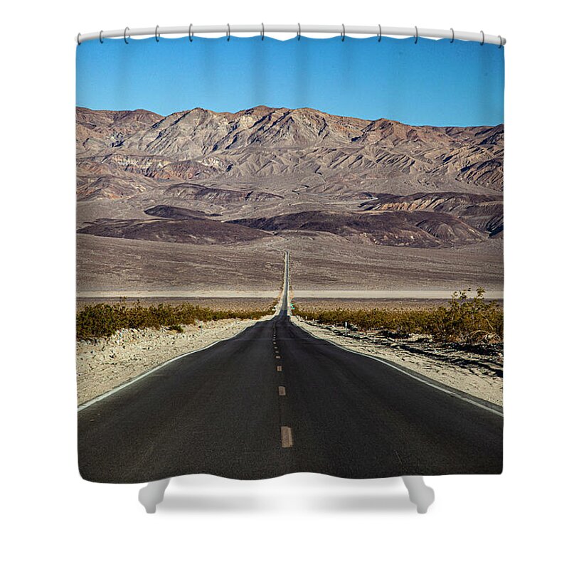 Alhann Shower Curtain featuring the photograph Across the Panamint Valley by Al Hann