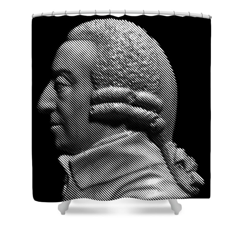 A Pioneer Of Political Economy Shower Curtain featuring the digital art Adam Smith by Cu Biz