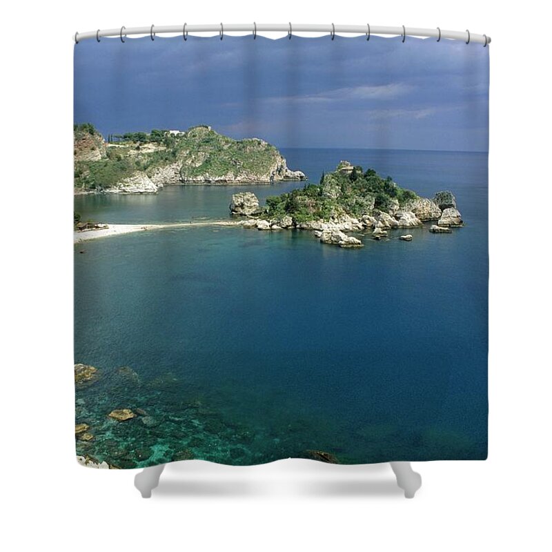 Scenics Shower Curtain featuring the photograph Aerial View Of A Rock Beach Coastline by Travel Ink