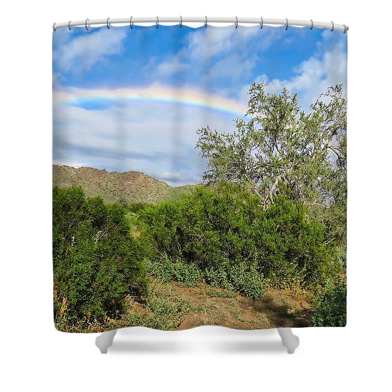 Arizona Shower Curtain featuring the photograph After an Arizona Winter Rain by Judy Kennedy