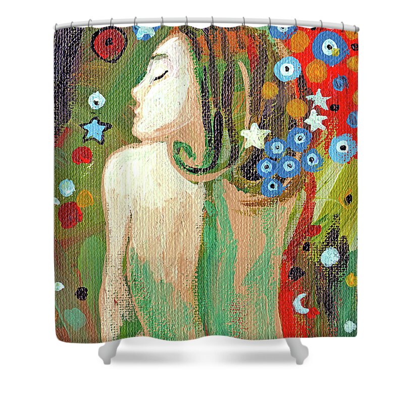 Afterkllimt Shower Curtain featuring the painting After Klimt by Genevieve Esson