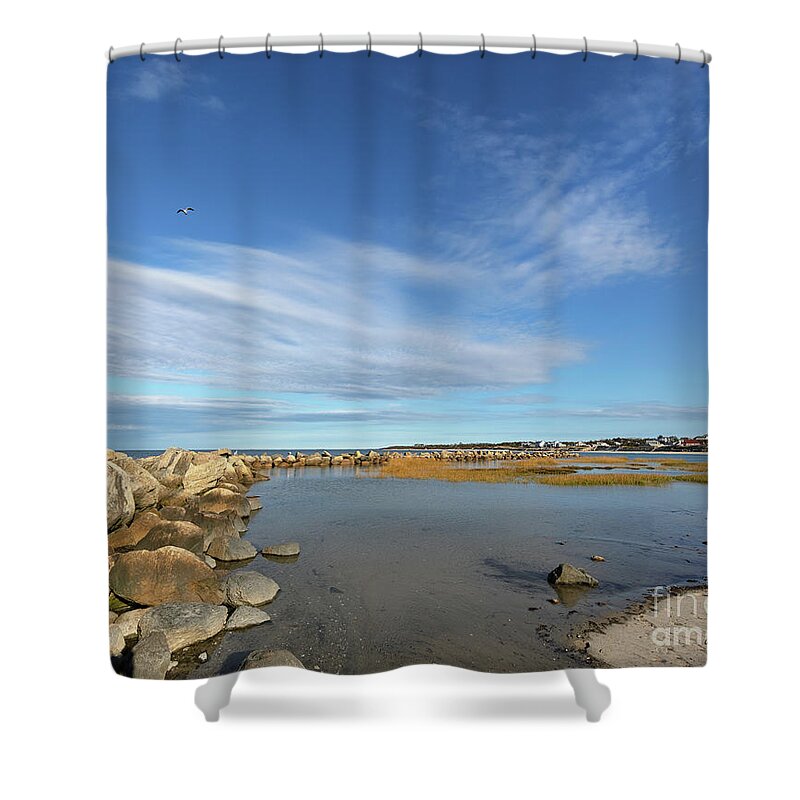 Afternoon At Corporation Beach Shower Curtain featuring the photograph Afternoon at Corporation Beach by Michelle Constantine